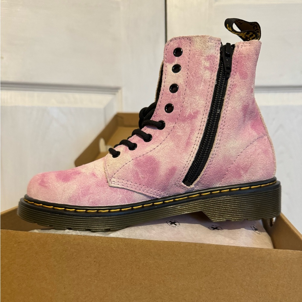 Dr. Martens Pink Suede tie dye